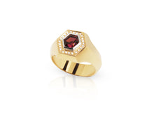 Load image into Gallery viewer, Royal Garnet Hexagon signet
