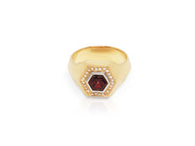 Load image into Gallery viewer, Royal Garnet Hexagon signet